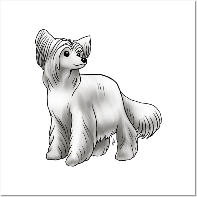 Dog - Chinese Crested - Powderpuff - White Wall Art by Jen's Dogs Custom Gifts and Designs